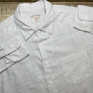 Carbon 2 Cobalt Pocket Long Sleeve Button‎ Cotton Shirt Men's Medium Beige